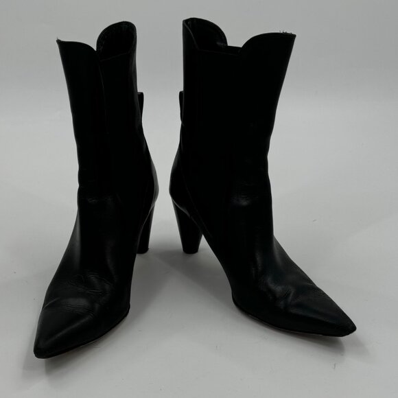 Aeyde Shoes - Aeyde Western Black Leather Pointed Toe Ankle Boots Size 6 or EU 36